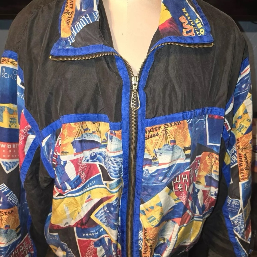 Colorful Graphic Men's Jacket Joseph Tartaglia Vintage Bomber Jacket Size Medium